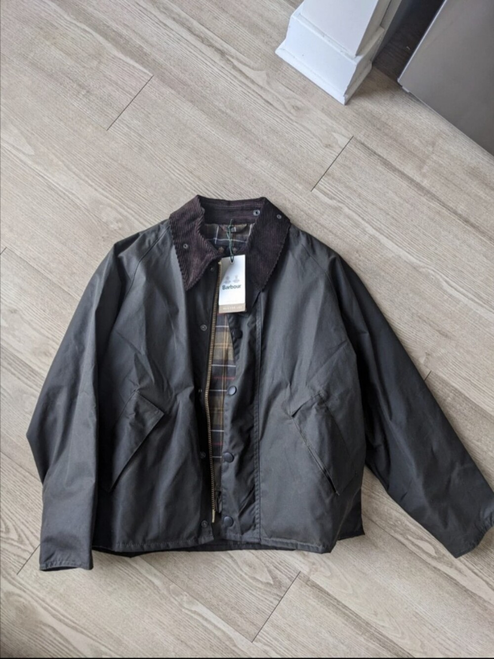 Barbour Transport OS Waxed Cotton Jacket Olive Green NWT Size 34